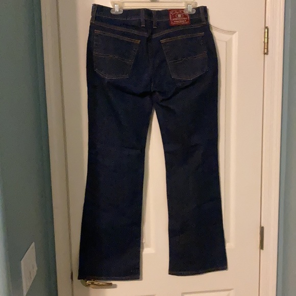 Mid rise regular length wide leg dark wash jeans - Picture 3 of 4